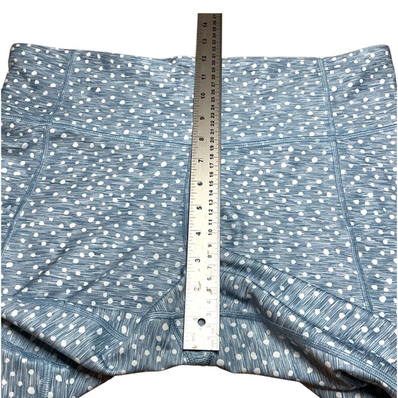 GAPFIT Blue White Polka Dot Blackout Print 7/8 Leggings 2 Leg, 1 Waist Pockets L - Picture 7 of 12